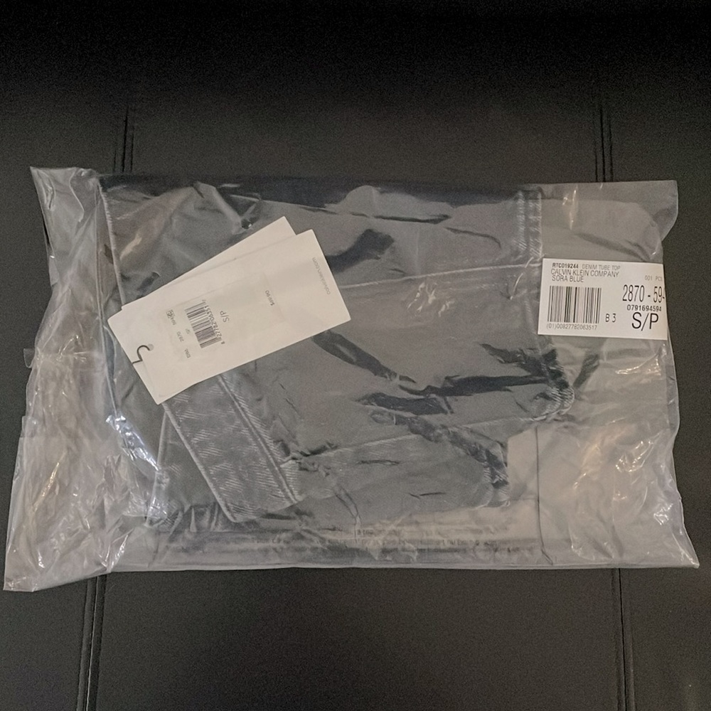 Calvin Klein Denim Strapless Top - Picture 6 of 9